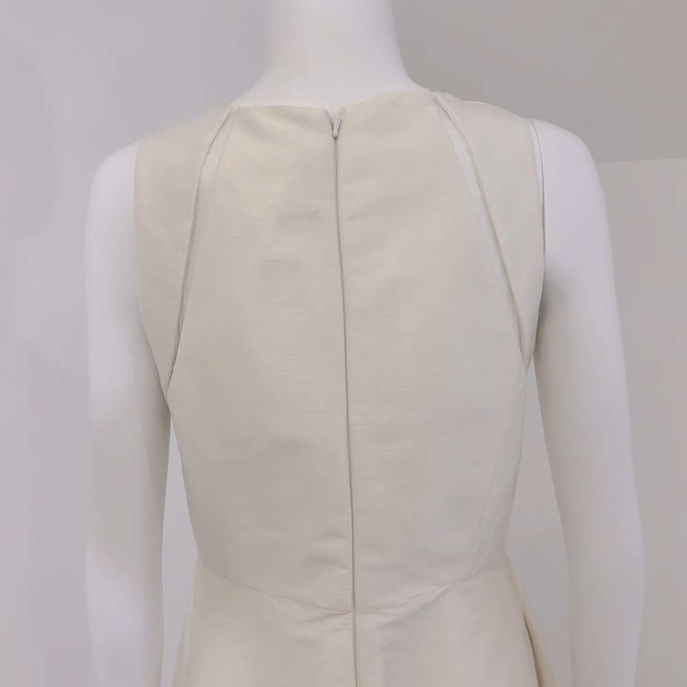 NWT SAMPLE ALFRED SUNG D710 bride bridesmaid size 10 IVORY poly Dupioni PRISTINE - Picture 5 of 8